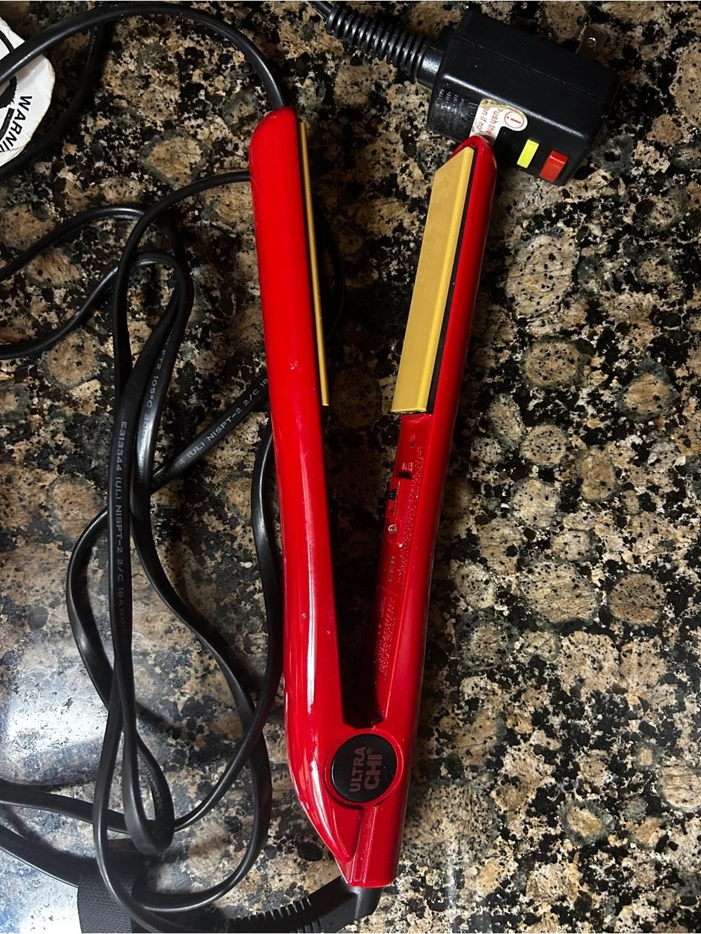 Ultra Chi Red Ceramic Hair Straightener with Gold Plates